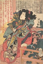 Inuzaka Keno Tanetomo from Story of Eight Dogs (Hakkenden), ca. 1830.