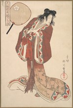 Hinazuru of Naka Ogi-ya as an Onna Jittoku, ca. 1825.
