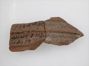 Ostrakon with a Letter from Isaac and Elias to Lashane of Jeme, Coptic, 600.