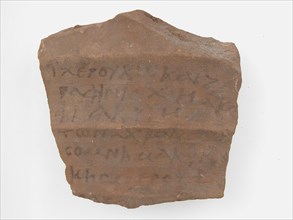 Ostrakon with an Invocation or Charm, Coptic, 580-640.