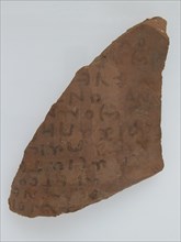 Ostrakon with the Fragments of Two Letter to Apa Cyriacus, Coptic, 600.