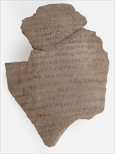 Ostrakon with a Letter from Papnoute and Epiphanius to Cyriacus, Coptic, 600.
