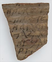 Ostrakon, Coptic, 600.