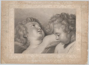 Two heads of cherubs, 1800.