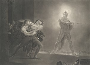 Hamlet, Horatio, Marcellus and the Ghost (Shakespeare, Hamlet, Act 1, Scene 4), first published 1796; reissued 1852.