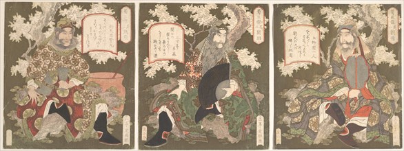 The Three Heroes of Shoku (Shu): Emperor Ryubi (Liu Fei) and His Friends Kwan-u (Kwan Yu) and Chohi (Chang Fei), first half of the 19th century.