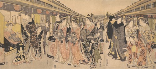 Courtesans Promenading on the Nakanocho in Yoshiwara, ca. 1795.