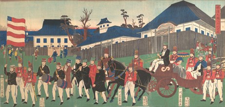 Picture of a Procession of Foreigners at Yokohama, 2nd month, 1861.