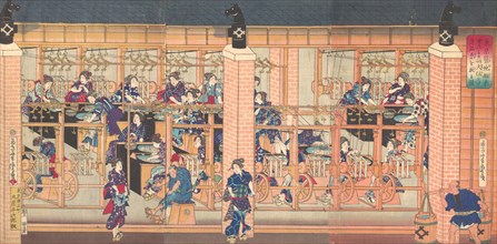 Imported Silk Reeling Machine at Tsukiji in Tokyo, 4th month, 1872.