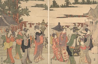 Horinouchi Myo-ho-ji Eho Mairi no Zu, ca. 1804.
