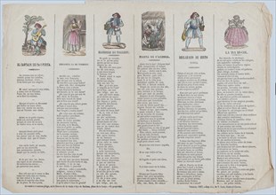 Two sheets (printed as one) with verses in Valencian for masquerades, 1867.
