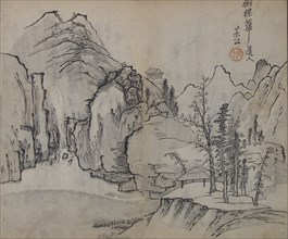 Landscape after Wu Zhen (1280-1354), from the Mustard Seed Garden Manual of Painting, First edition, 1679.