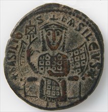 Coin of Basil I, Byzantine, 9th century (867 or 868).