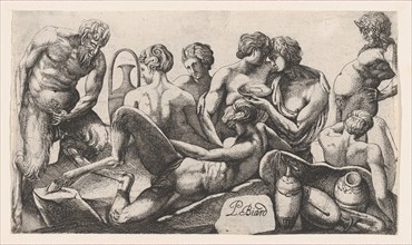 Eight Satyres and Satyresses Finishing a Meal, 1607-61.