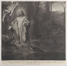 Christ on the Mount of Olives, with an angel at upper left, 1783-1812.