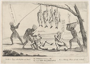The Savages Let Loose, or the Cruel Fate of the Loyalists, 1783. [Is this a Peace, when Loyalists must bleed? It is a Bloody Piece of work indeed].