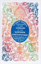Trade card for the Library of the London Institution, 19th century.
