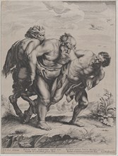 The drunken Silenus, supported by a satyr and a faun, 1625-59.