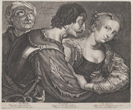 The procuress: an old woman, a soldier, and a woman, ca. 1635-68.
