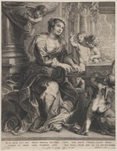 Saint Cecilia playing the organ surrounded by putti, ca. 1640-59.