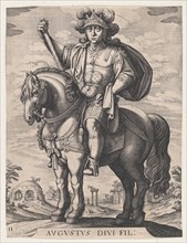 Plate 2: Emperor Augustus on Horseback, from 'The First Twelve Roman Caesars', after Tempesta, 1610-50.