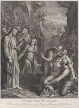 The Raising of Lazarus, with Christ standing at left, ca. 1729.