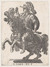Plate 4: Emperor Gaius on Horseback, from 'The First Twelve Roman Caesars', 1596.