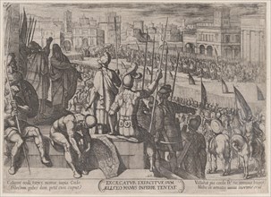 Plate 20: Elisha Bringing the Blinded Syrian Army to the King of Israel, from 'The Battles of the Old Testament', ca. 1590-ca. 1610.