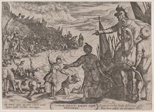 Plate 13: Gideon Choosing his Soldiers, from 'The Battles of the Old Testament', ca. 1590-ca. 1610.