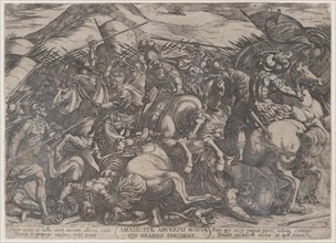 Plate 9: The Israelites Battling the Amalekites, from 'The Battles of the Old Testament', ca. 1590-ca. 1610.