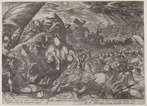 Plate 11: Joshua Ordering the Sun to Stand Still, from 'The Battles of the Old Testament', ca. 1590-ca. 1610.