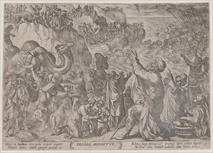 Plate 8: The Egyptians Drowning in the Red Sea, from 'The Battles of the Old Testament', ca. 1590-ca. 1610.