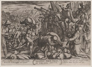 Plate 22: Josaphat Thanking God for His Victory, from 'The Battles of the Old Testament', ca. 1590-ca. 1610.