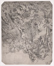 The garden of Venus, proof impression of upper left corner, ca. 1631-37.