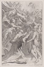 St. Carlo Borromeo surrounded by angels, 1650-70.