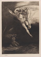 Lucifer Carries Cain up into the Finite Space, from Eight Etchings on Byron's Cain , 1919-1920.