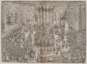 The Princely Meal (Die Fürstliche Mahlzeit), from a series depicting the wedding of Wolfgang Wilhelm, Duke of Pfalz-Neuberg, Pfalzgraf, and Magdalena, Duchess of Bavaria, in Munich, 1613 (Plate 7), 16...