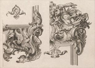 Suggestion for the Decoration of Lower Right and Top Right of an Altar Frame, Plate 3 from an Untitled Series with Rocailles Ornaments for Altar and Door Frames, Printed ca. 1750-56.