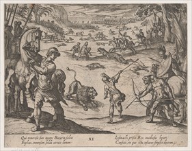 Plate 11: Alexander's Lion Hunt, from The Deeds of Alexander the Great, 1608.