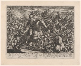Plate 30: Cerialis Driving the Dutch into the Rhine, from The War of the Romans Against the Batavians, 1611.
