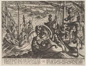 Plate 33: Dutch and Roman Flotillas on the Rhine, from The War of the Romans Against the Batavians (Romanorvm et Batavorvm societas), 1611.