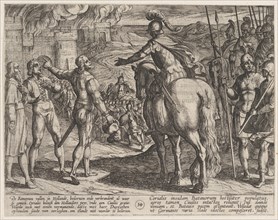 Plate 34: The Romans Burning the Dutch Countryside, from The War of the Romans Against the Batavians (Romanorvm et Batavorvm societas), 1611.
