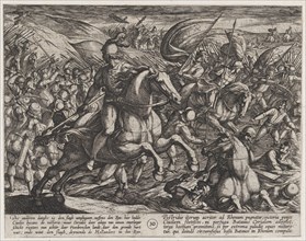 Plate 30: Cerialis Driving the Dutch into the Rhine, from The War of the Romans Against the Batavians (Romanorvm et Batavorvm societas), 1611.