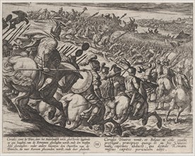Plate 25: The Roman Commander Cerialis Attacks Near Trier, from The War of the Romans Against the Batavians (Romanorvm et Batavorvm societas), 1611.