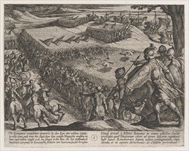 Plate 6: Romans Defeated Near the Rhine, from The War of the Romans Against the Batavians (Romanorvm et Batavorvm Societas), 1611.