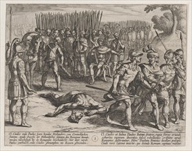 Plate 3: Claudius Civilis Arrested and his Brother Paulus Beheaded, from The War of the Romans Against the Batavians (Romanorvm et Batavorvm societas), 1611.