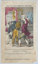 Auctioneer & Lawyer, Auctioneer Knocking Down a Bad Lot, early 19th century. [King's Columbian Jester].