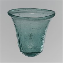 Glass Palm Cup with Relief Inscription, Frankish, late 7th century.