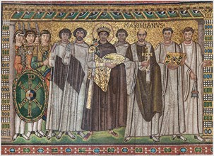 Emperor Justinian and Members of His Court, Byzantine, early 20th century (original dated 6th century).
