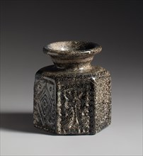 Hexagonal Pilgrim's Jar with Jewish Symbol, Byzantine, ca. 578-636.